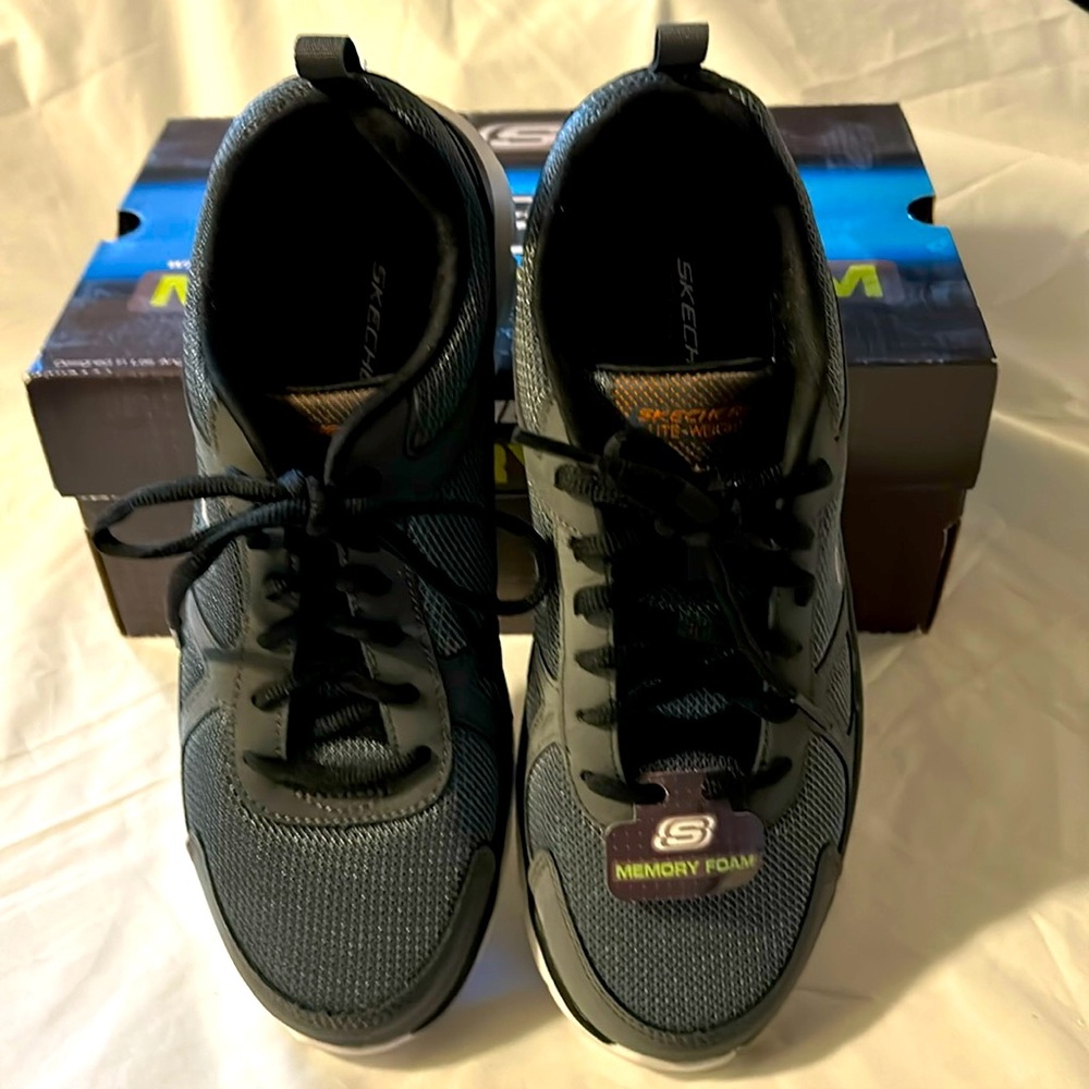 Skechers Track Scloric Men’s Tennis Shoes Charcoal/Black (52631/CCBK) Size 8 NIB